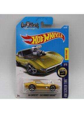 Hot Wheels ‘68 Corvette Gas-Monkey Garage Gold 2017 HW Screen Time 3/10 99/365